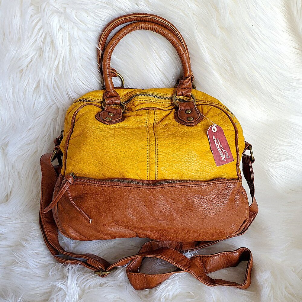 Arizona Jeans CO. Mustard/Brown Purse/Handbag
